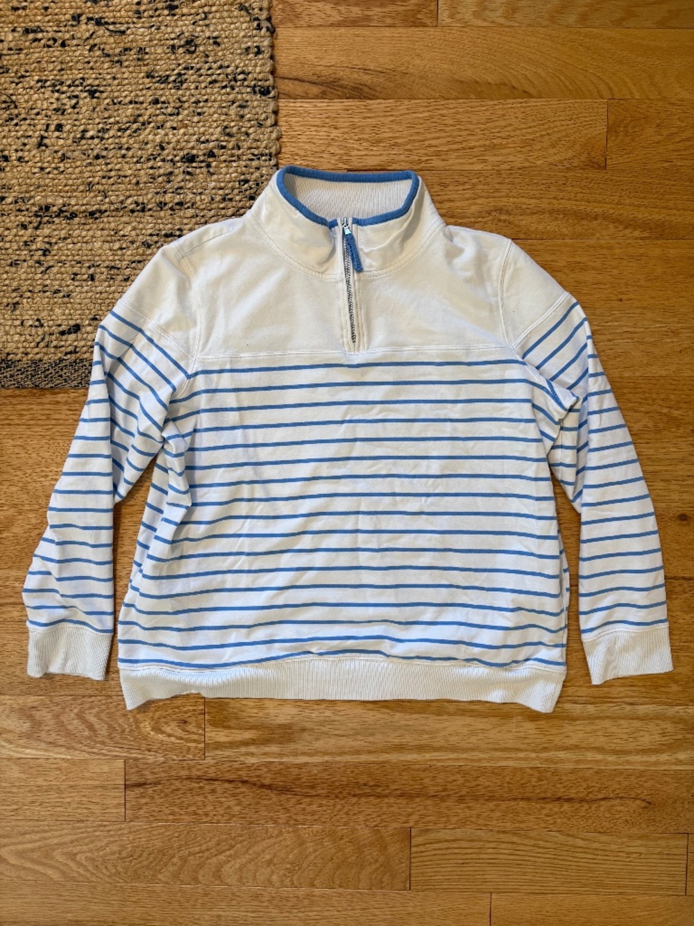 Northern Reflections cotton Terry 1/4 zip striped sweatshirt